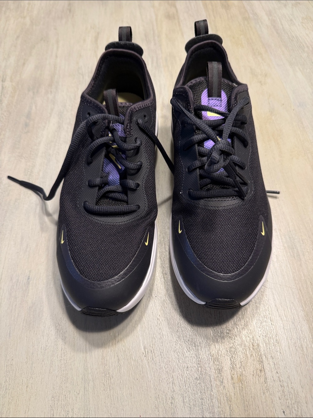 Nike Black Sneakers with Purple and Yellow Accents